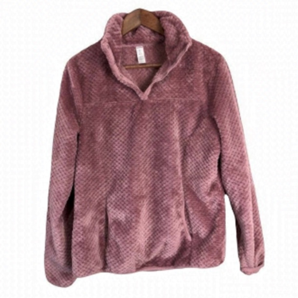 4/$45 Marika Pink Mauve Long Sleeve Pullover Fleece Jacket size Medium